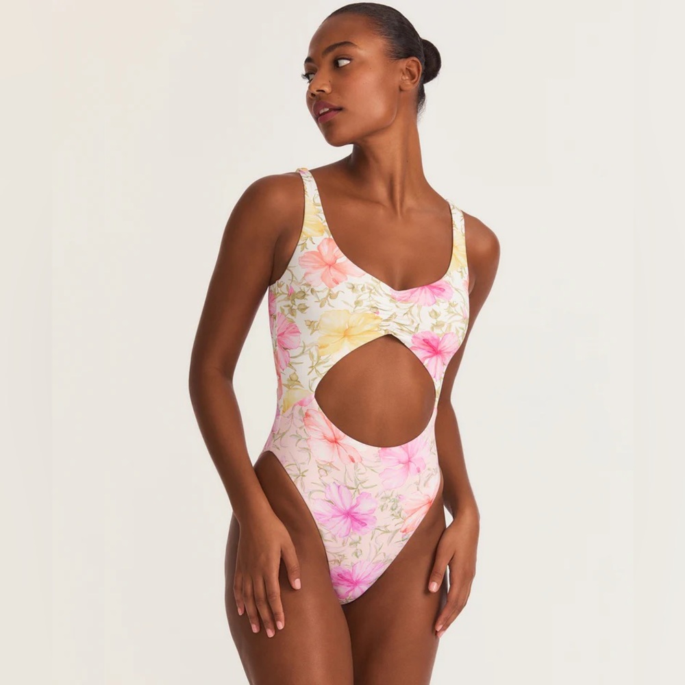 LoveShackFancy x Hurley Hibiscus Cheeky One Piece Swimsuit